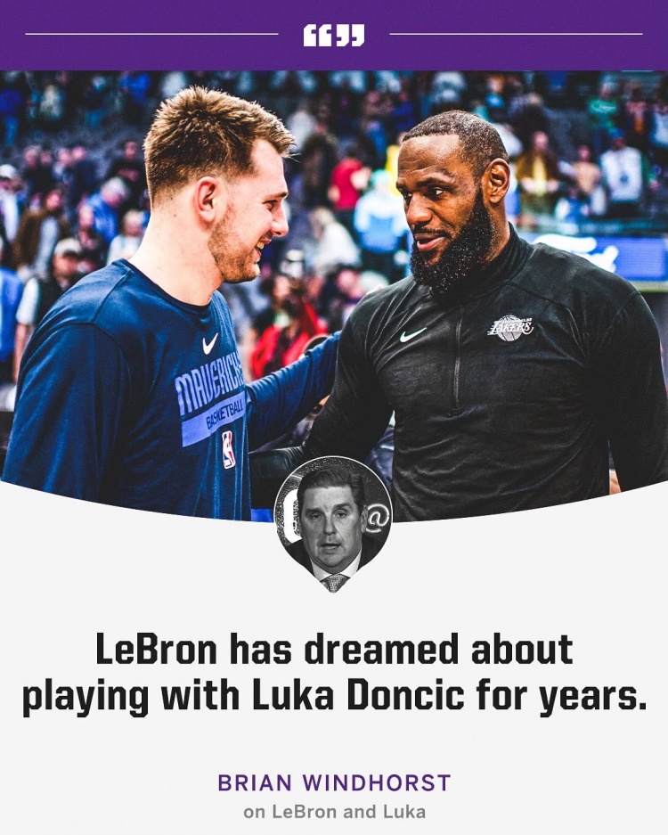  Windhorst：詹姆斯想和東契奇合作已經好幾年了 他特別特別想