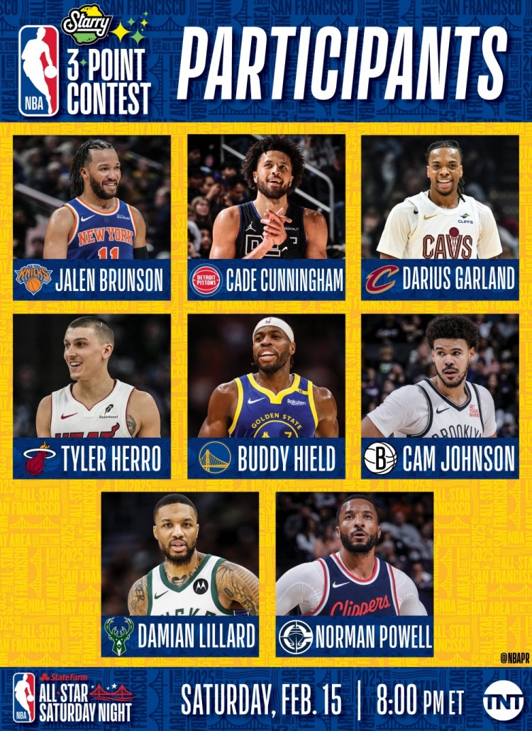  NBA全明星三分大賽名單：利拉德沖擊三連冠 希爾德、康寧漢姆在列