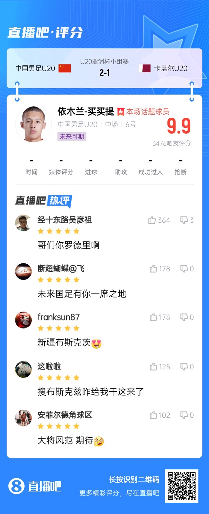  依木蘭+陳澤仕泰山中場連線！19歲依木蘭獲封：新疆布斯克茨！