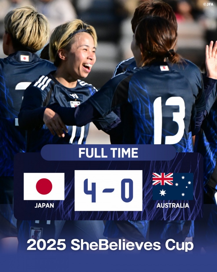  熱身賽日本女足4-0澳大利亞女足，田中美南2射1傳&長谷川唯任隊長