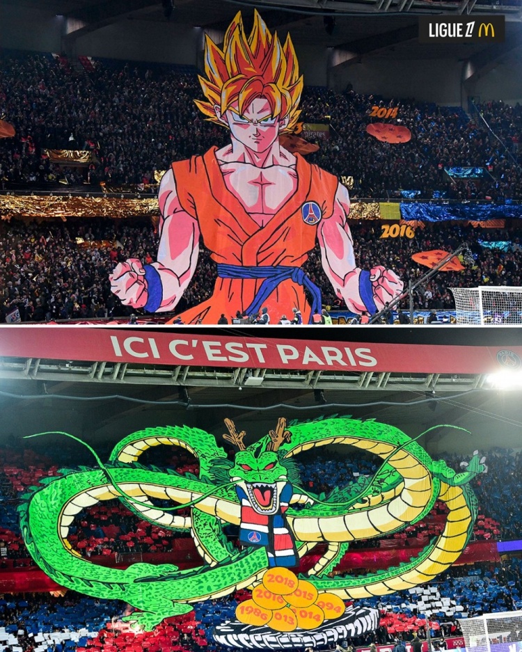  逝世一周年，法甲官推曬昔日巴黎主場龍珠TIFO：鳥山明經典永存