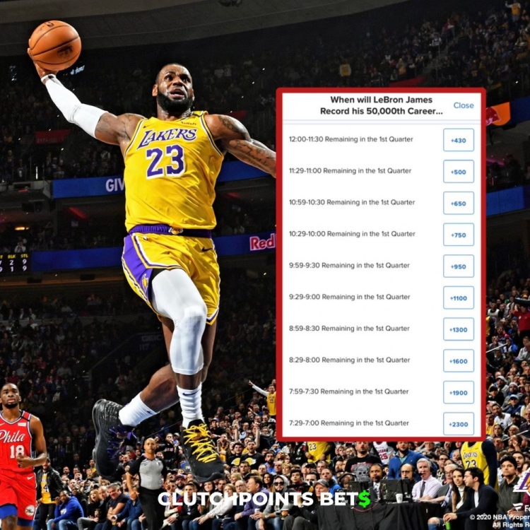  僅差1分！詹姆斯今日何時破五萬分賠率：開場30秒內最被看好